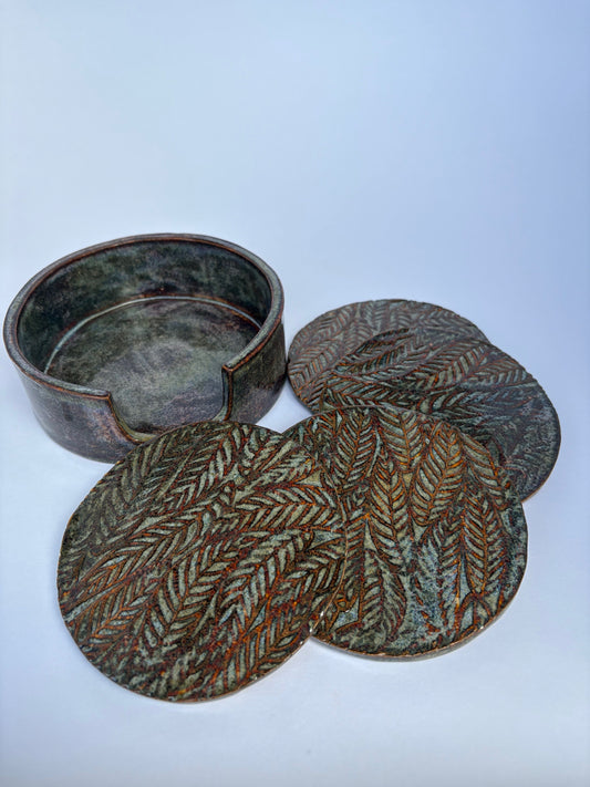 Leafy texture coasters